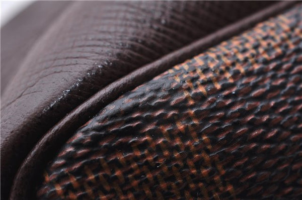 Authentic Louis Vuitton Damier Trousse Makeup Hand Bag Pouch N51982 LV 9350E