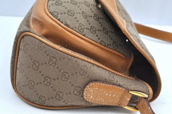 Authentic GUCCI Shoulder Cross Body Bag Purse GG Canvas Leather Brown Junk 9351G
