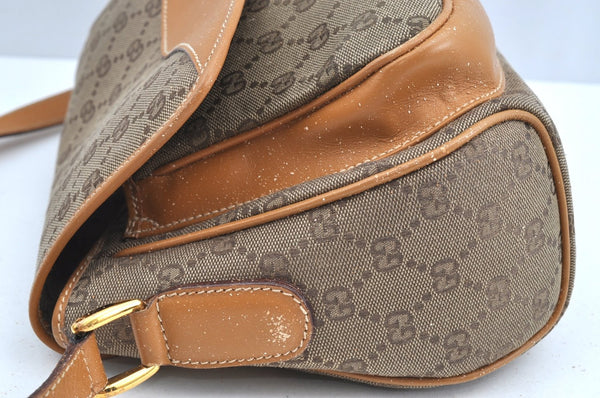 Authentic GUCCI Shoulder Cross Body Bag Purse GG Canvas Leather Brown Junk 9351G