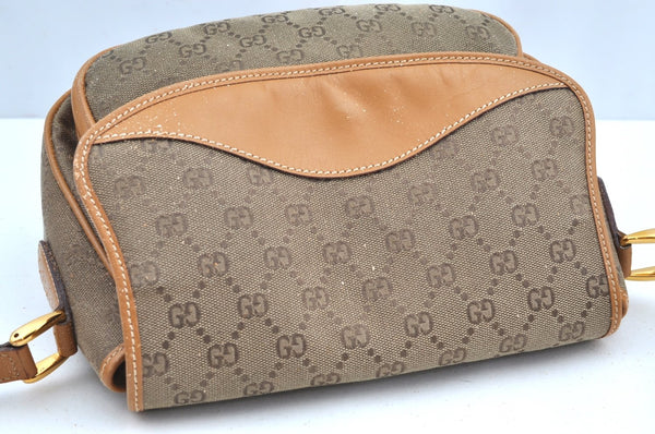 Authentic GUCCI Shoulder Cross Body Bag Purse GG Canvas Leather Brown Junk 9351G