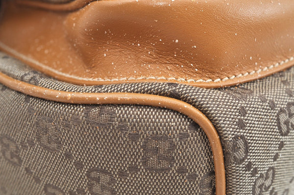 Authentic GUCCI Shoulder Cross Body Bag Purse GG Canvas Leather Brown Junk 9351G