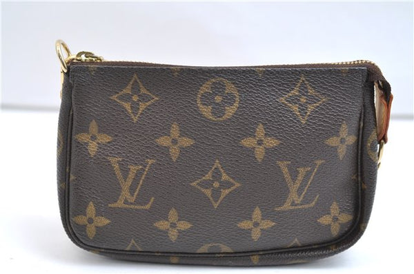 Authentic Louis Vuitton Monogram Mini Pochette Accessoires Pouch M58009 LV 9352E