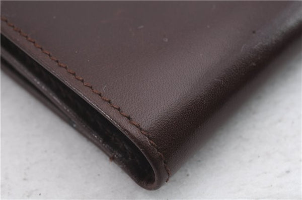 Authentic CELINE Vintage Trifold Wallet Purse Leather Brown 9353C