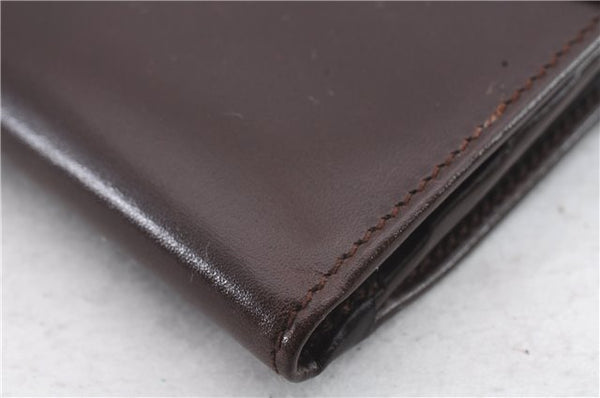 Authentic CELINE Vintage Trifold Wallet Purse Leather Brown 9353C