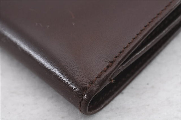 Authentic CELINE Vintage Trifold Wallet Purse Leather Brown 9353C