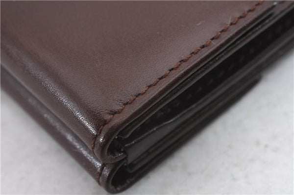 Authentic CELINE Vintage Trifold Wallet Purse Leather Brown 9353C