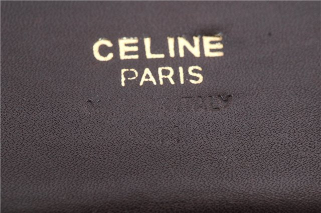 Authentic CELINE Vintage Trifold Wallet Purse Leather Brown 9353C