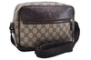 Authentic GUCCI Shoulder Cross Body Bag GG PVC Leather 114291 Brown 9354D