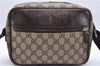 Authentic GUCCI Shoulder Cross Body Bag GG PVC Leather 114291 Brown 9354D
