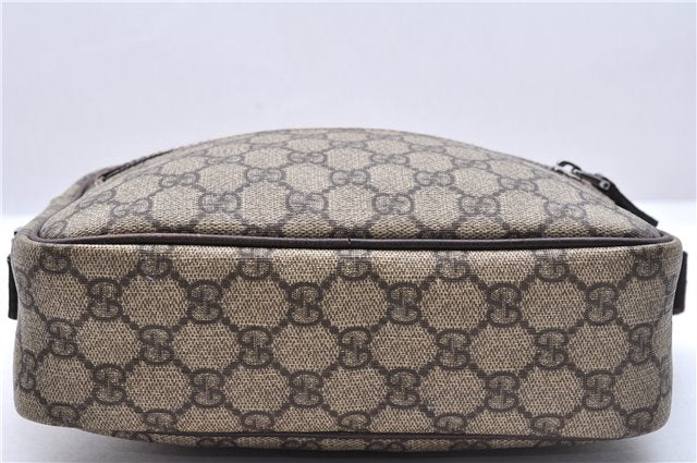 Authentic GUCCI Shoulder Cross Body Bag GG PVC Leather 114291 Brown 9354D