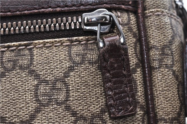 Authentic GUCCI Shoulder Cross Body Bag GG PVC Leather 114291 Brown 9354D