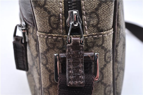 Authentic GUCCI Shoulder Cross Body Bag GG PVC Leather 114291 Brown 9354D