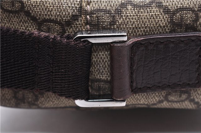 Authentic GUCCI Shoulder Cross Body Bag GG PVC Leather 114291 Brown 9354D