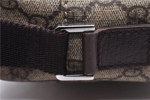 Authentic GUCCI Shoulder Cross Body Bag GG PVC Leather 114291 Brown 9354D