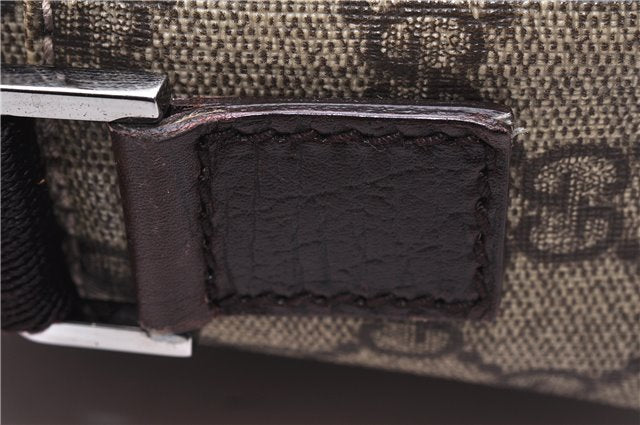 Authentic GUCCI Shoulder Cross Body Bag GG PVC Leather 114291 Brown 9354D