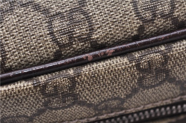 Authentic GUCCI Shoulder Cross Body Bag GG PVC Leather 114291 Brown 9354D