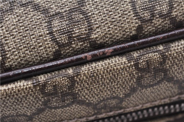 Authentic GUCCI Shoulder Cross Body Bag GG PVC Leather 114291 Brown 9354D