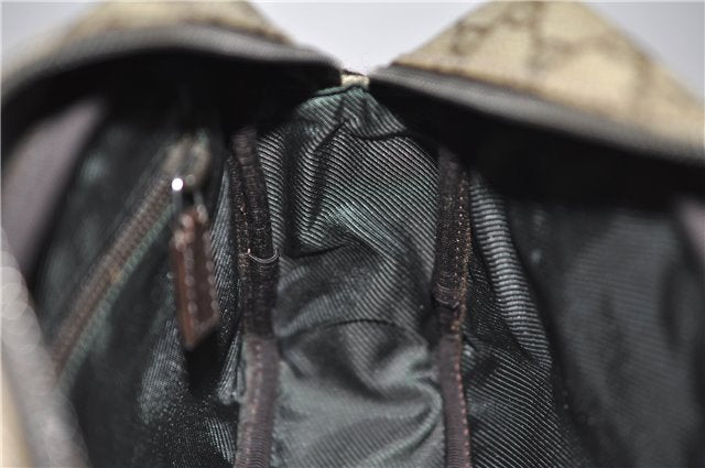 Authentic GUCCI Shoulder Cross Body Bag GG PVC Leather 114291 Brown 9354D