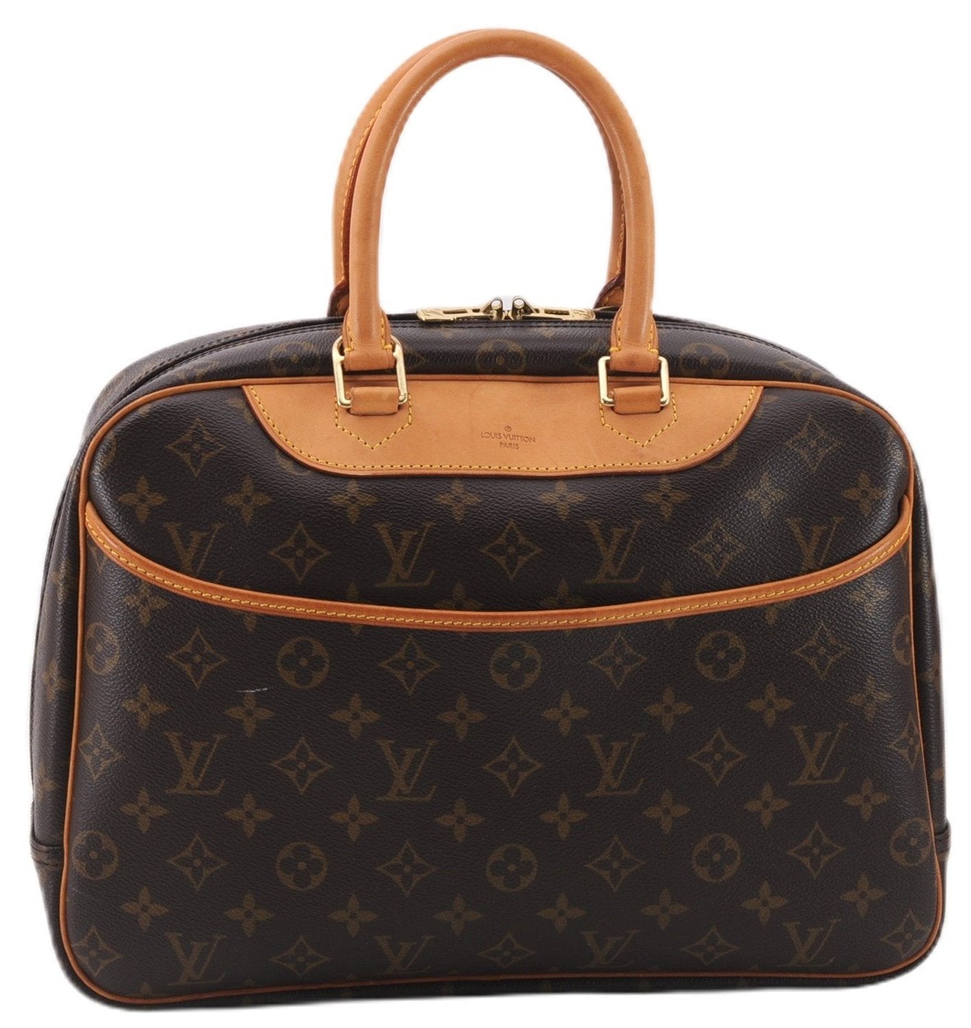 Authentic Louis Vuitton Monogram Deauville Hand Bag M47270 LV 9354E