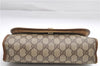 Authentic GUCCI Web Sherry Line Clutch Hand Bag Purse GG PVC Leather Brown 9356D