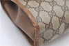 Authentic GUCCI Web Sherry Line Clutch Hand Bag Purse GG PVC Leather Brown 9356D