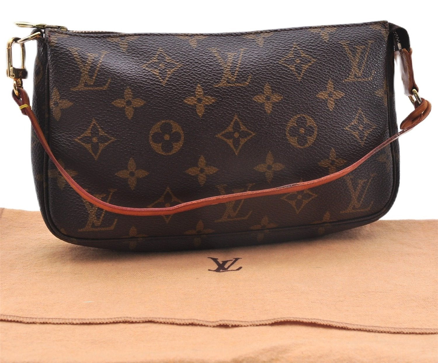 Authentic Louis Vuitton Monogram Pochette Accessoires Pouch M51980 LV 9357E