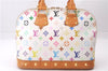 Auth Louis Vuitton Monogram Multicolor Alma PM Hand Bag White M92647 Box 9359E