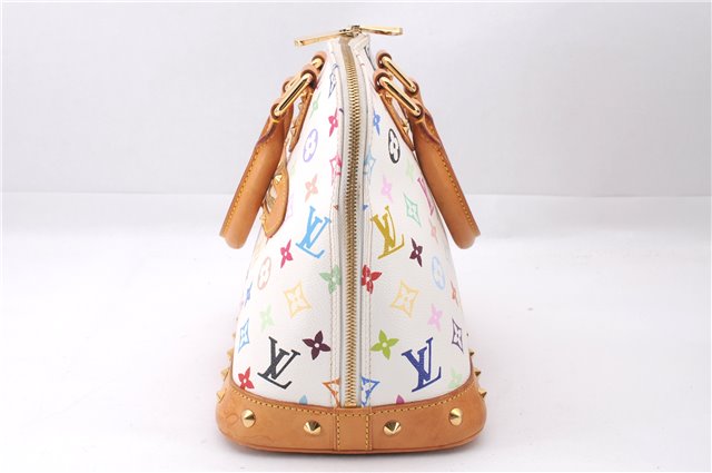 Auth Louis Vuitton Monogram Multicolor Alma PM Hand Bag White M92647 Box 9359E