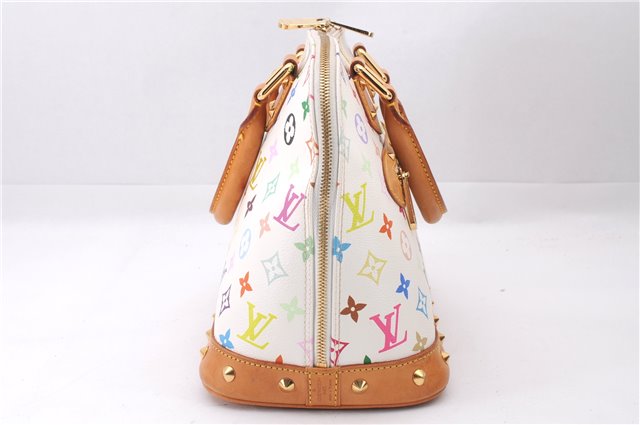 Auth Louis Vuitton Monogram Multicolor Alma PM Hand Bag White M92647 Box 9359E