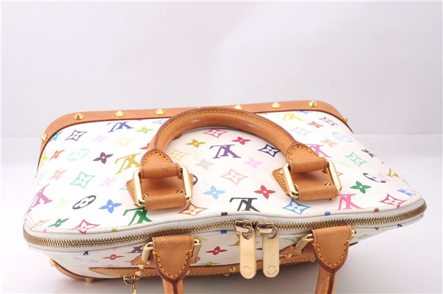 Auth Louis Vuitton Monogram Multicolor Alma PM Hand Bag White M92647 Box 9359E