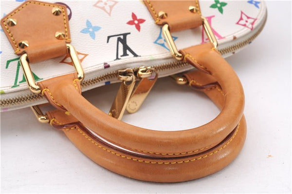 Auth Louis Vuitton Monogram Multicolor Alma PM Hand Bag White M92647 Box 9359E