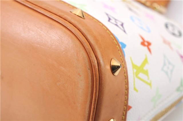 Auth Louis Vuitton Monogram Multicolor Alma PM Hand Bag White M92647 Box 9359E