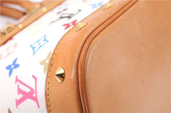 Auth Louis Vuitton Monogram Multicolor Alma PM Hand Bag White M92647 Box 9359E