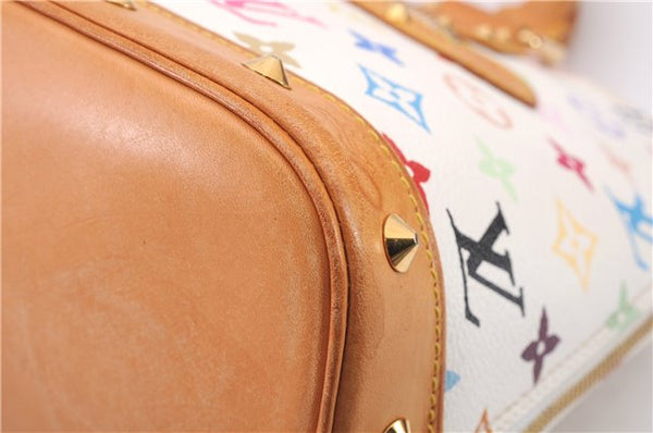 Auth Louis Vuitton Monogram Multicolor Alma PM Hand Bag White M92647 Box 9359E