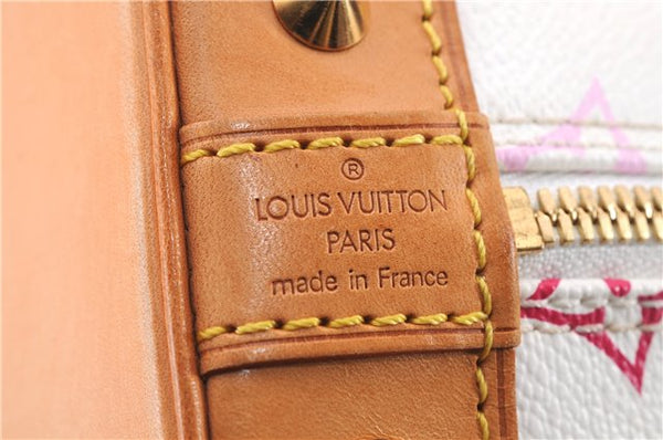 Auth Louis Vuitton Monogram Multicolor Alma PM Hand Bag White M92647 Box 9359E