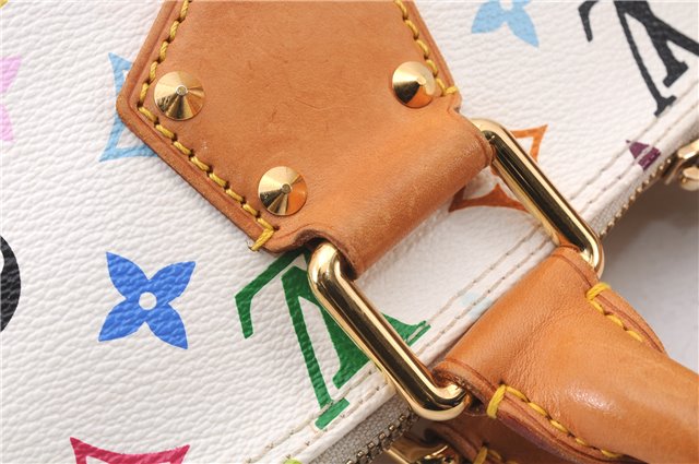 Auth Louis Vuitton Monogram Multicolor Alma PM Hand Bag White M92647 Box 9359E