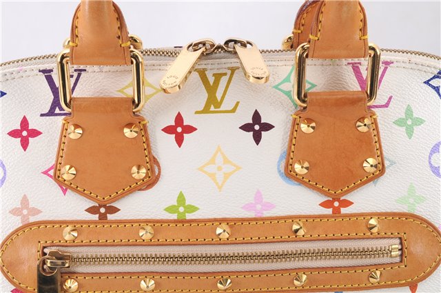 Auth Louis Vuitton Monogram Multicolor Alma PM Hand Bag White M92647 Box 9359E