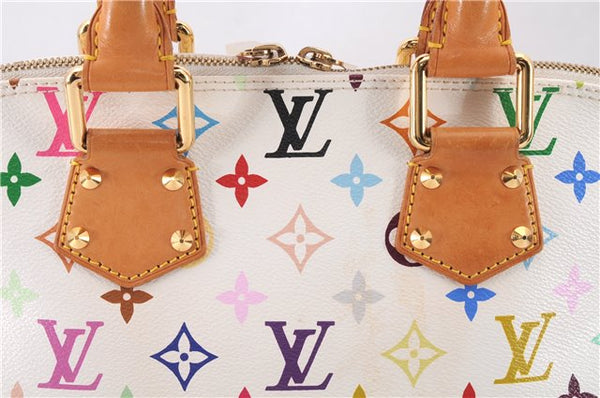 Auth Louis Vuitton Monogram Multicolor Alma PM Hand Bag White M92647 Box 9359E