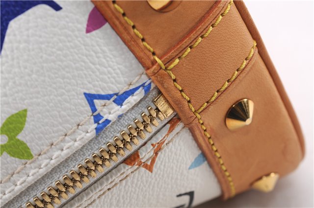 Auth Louis Vuitton Monogram Multicolor Alma PM Hand Bag White M92647 Box 9359E