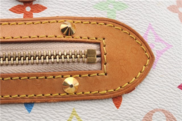 Auth Louis Vuitton Monogram Multicolor Alma PM Hand Bag White M92647 Box 9359E