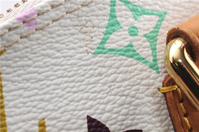 Auth Louis Vuitton Monogram Multicolor Alma PM Hand Bag White M92647 Box 9359E