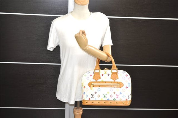 Auth Louis Vuitton Monogram Multicolor Alma PM Hand Bag White M92647 Box 9359E