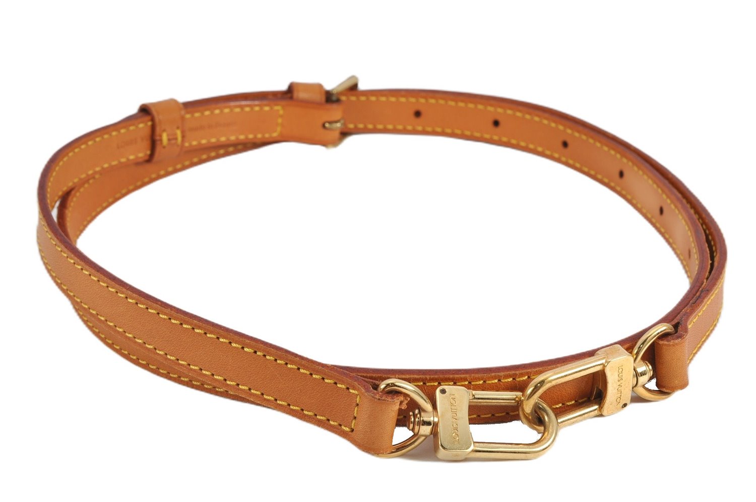 Authentic Louis Vuitton Leather Shoulder Strap Beige 40.9-47.6