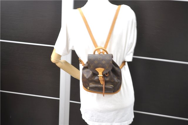 Authentic Louis Vuitton Monogram Montsouris PM Backpack M51137 LV 9361E