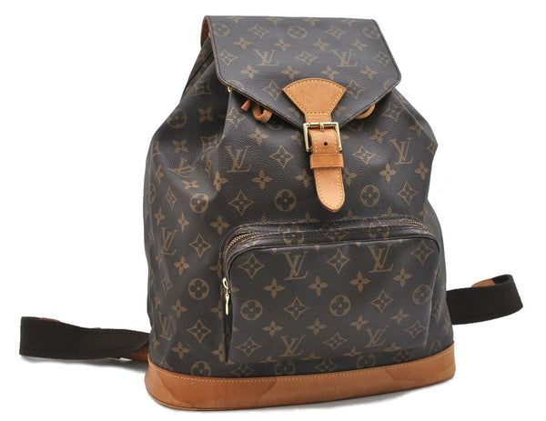 Authentic LOUIS VUITTON Monogram Montsouris GM Backpack M51135 LV 9362A