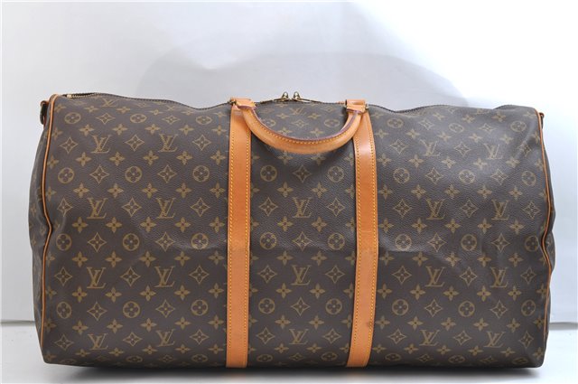 Authentic Louis Vuitton Monogram Keepall Bandouliere 60 M41412 Boston Bag 9365E