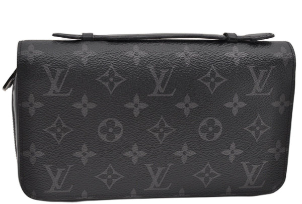 Authentic Louis Vuitton Monogram Eclipse Zippy XL Wallet Purse M61698 LV 9367E