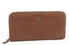 Authentic PRADA Leather Long Wallet Purse Brown 9371C