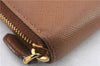 Authentic PRADA Leather Long Wallet Purse Brown 9371C