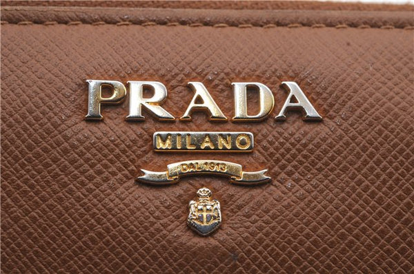 Authentic PRADA Leather Long Wallet Purse Brown 9371C